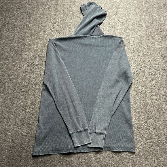 Billabong Hoodie Mens Small Teal Blue Lightweight Pullover Waffle Texture - Picture 5 of 8